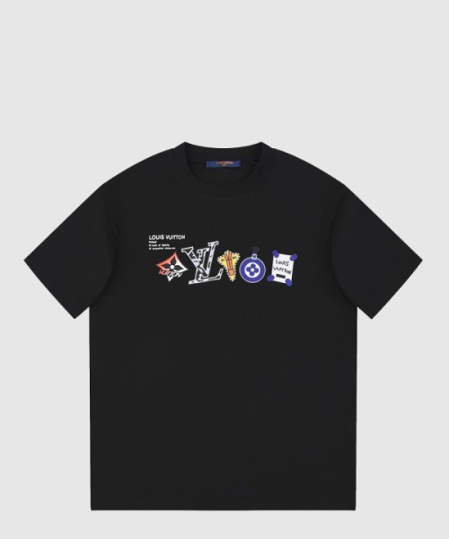 루이비통 로고 프린트 반팔