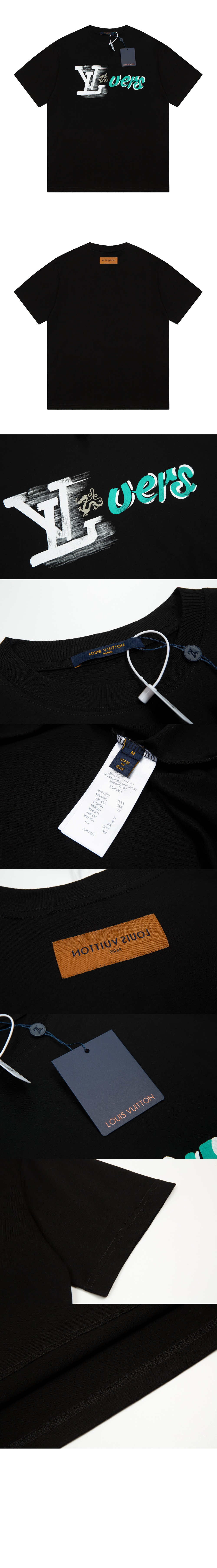 루이비통 로고 프린트 반팔