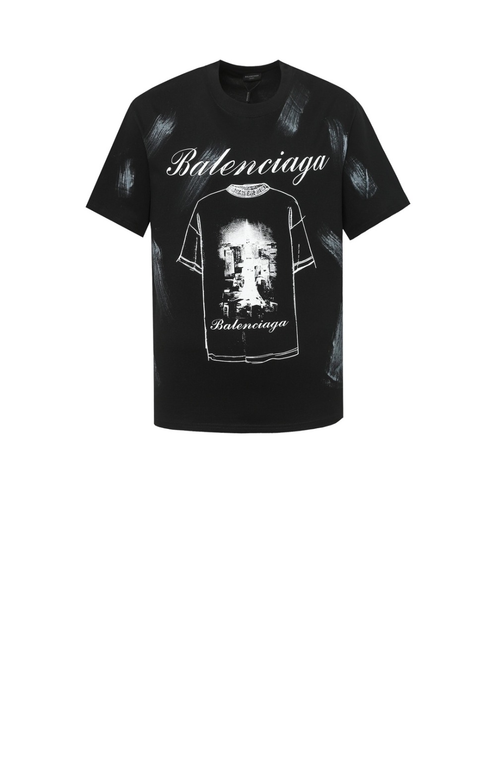 발렌시아가 로고 프린트 반팔