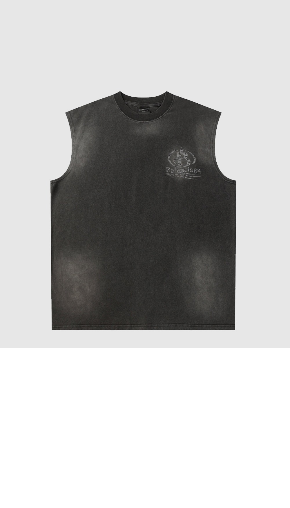 발렌시아가 민소매 프린트 크롭