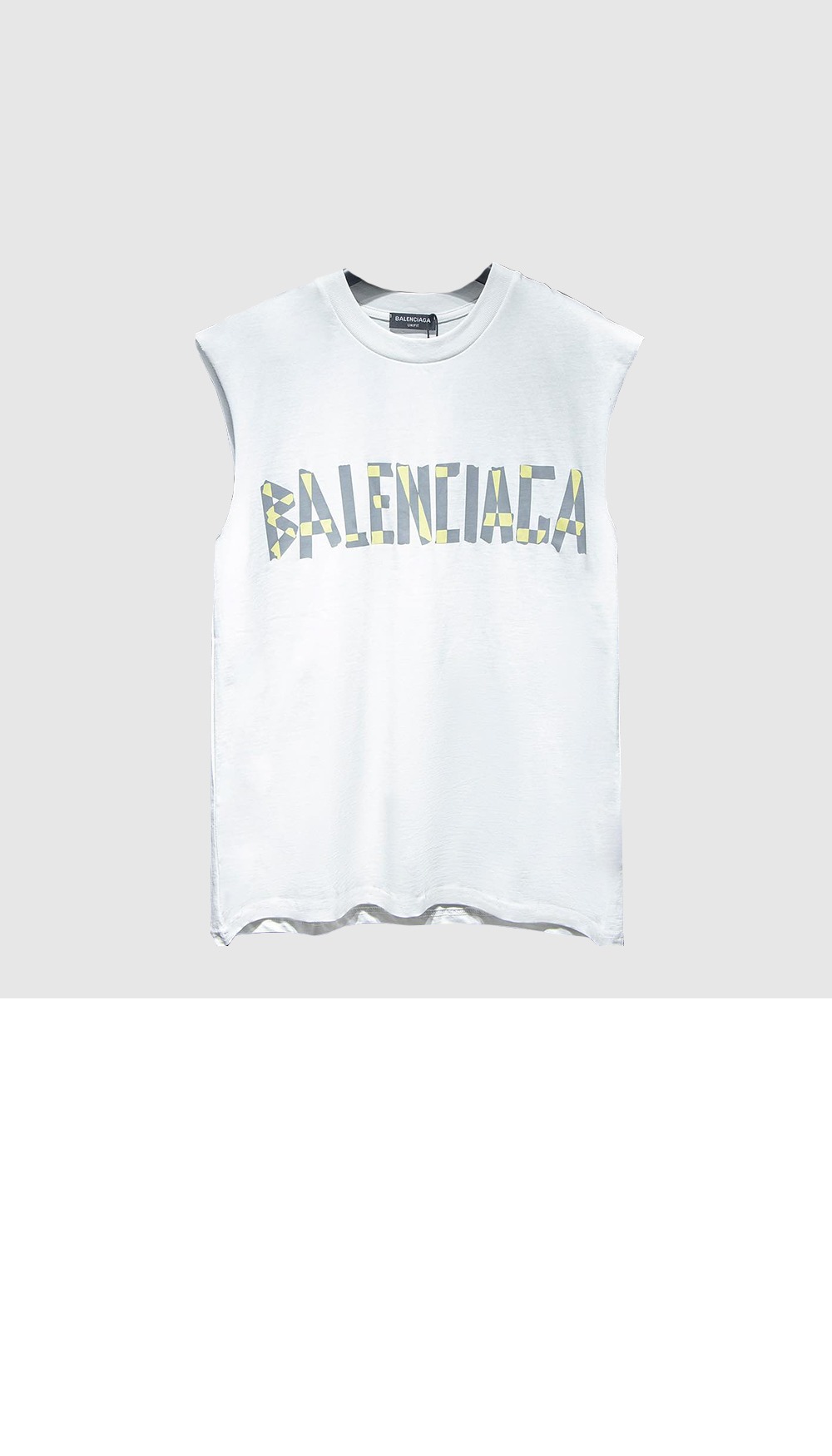 발렌시아가 민소매 프린트 크롭