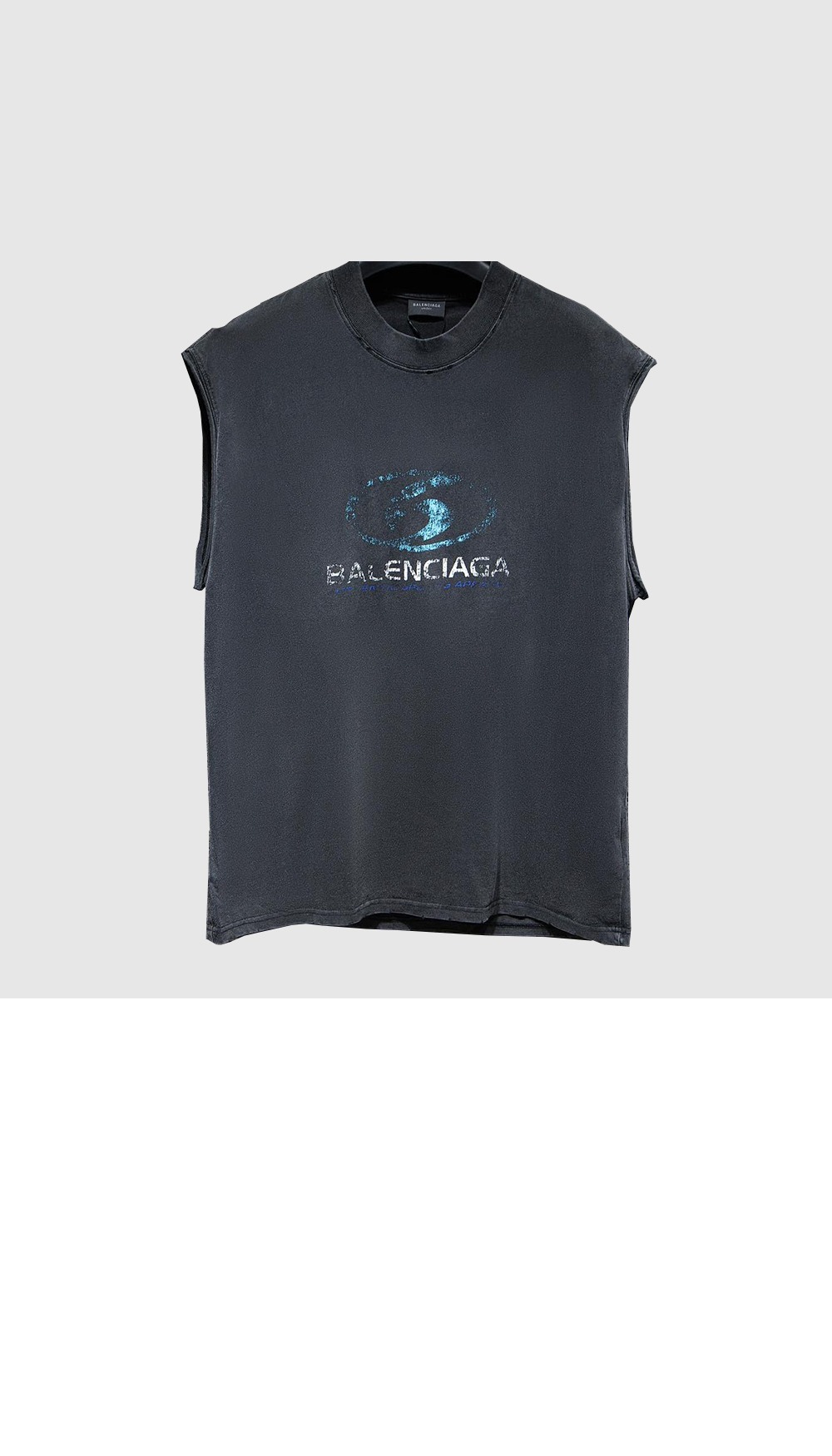 발렌시아가 민소매 프린트 크롭