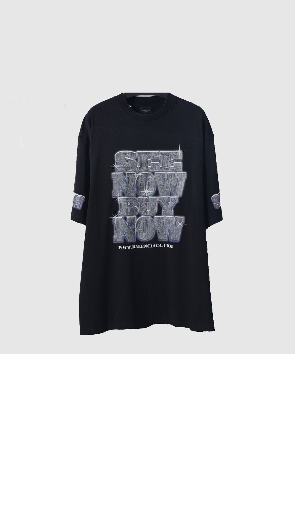 발렌시아가 로고 프린트 반팔