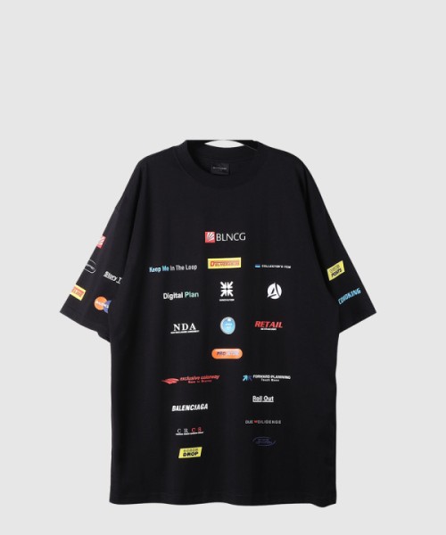 발렌시아가 로고 프린트 반팔