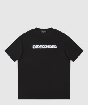 발렌시아가 로고 프린트 반팔