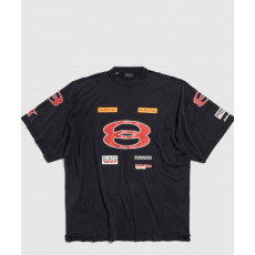 발렌시아가 스폰서 로고 오버사이즈 티셔츠