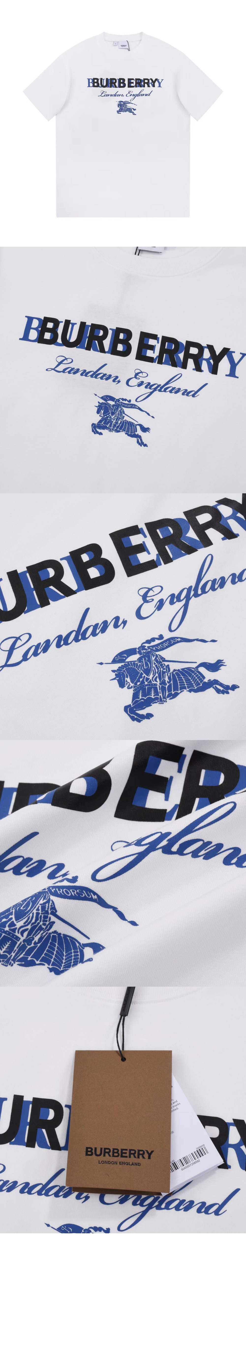 버버리 로고 코튼 티셔츠