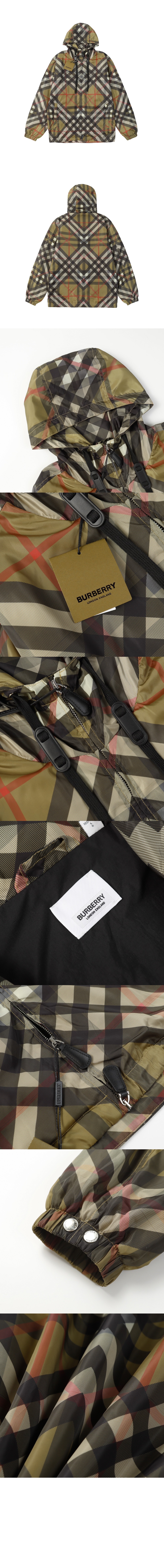 버버리 체크 나일론 재킷