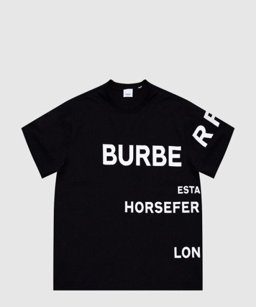 버버리 로고 코튼 티셔츠