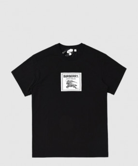 버버리 로고 코튼 티셔츠