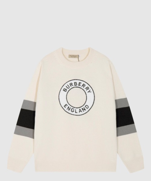 버버리 화이트 스냅 버튼 스웨터