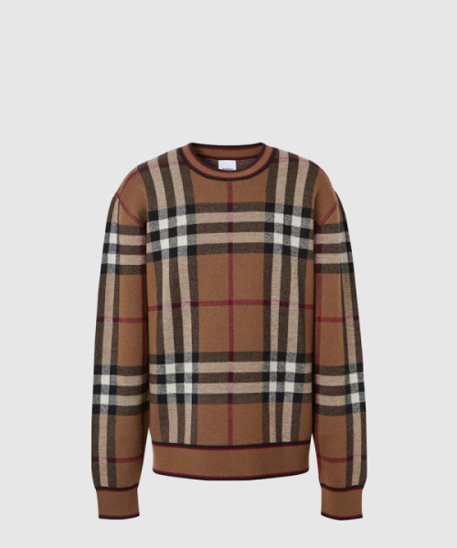 버버리 체크 자카드 스웨터
