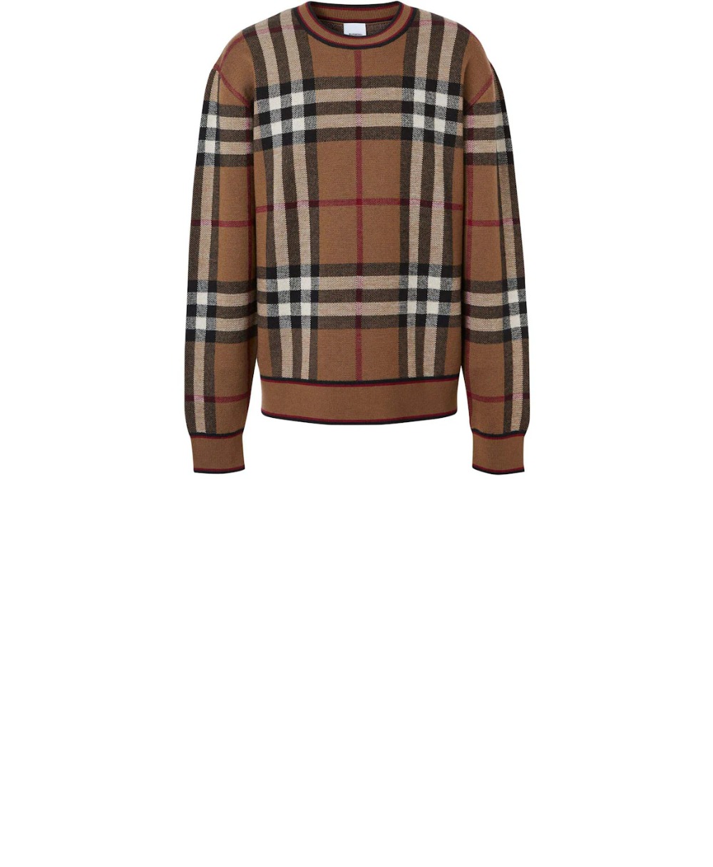 버버리 체크 자카드 스웨터
