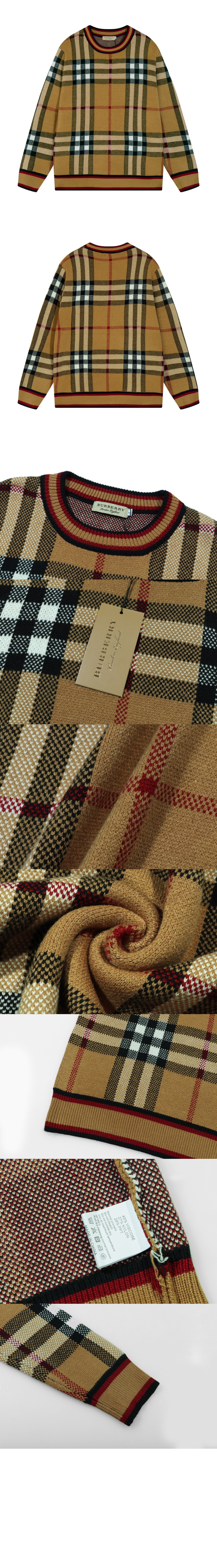 버버리 체크 자카드 스웨터