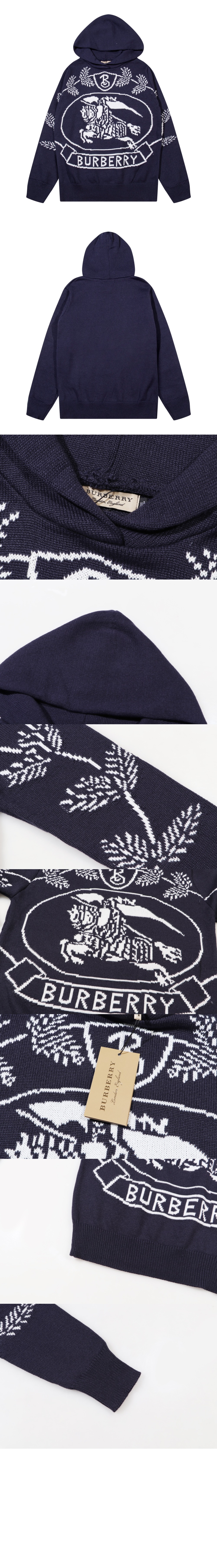 버버리 로고 후드