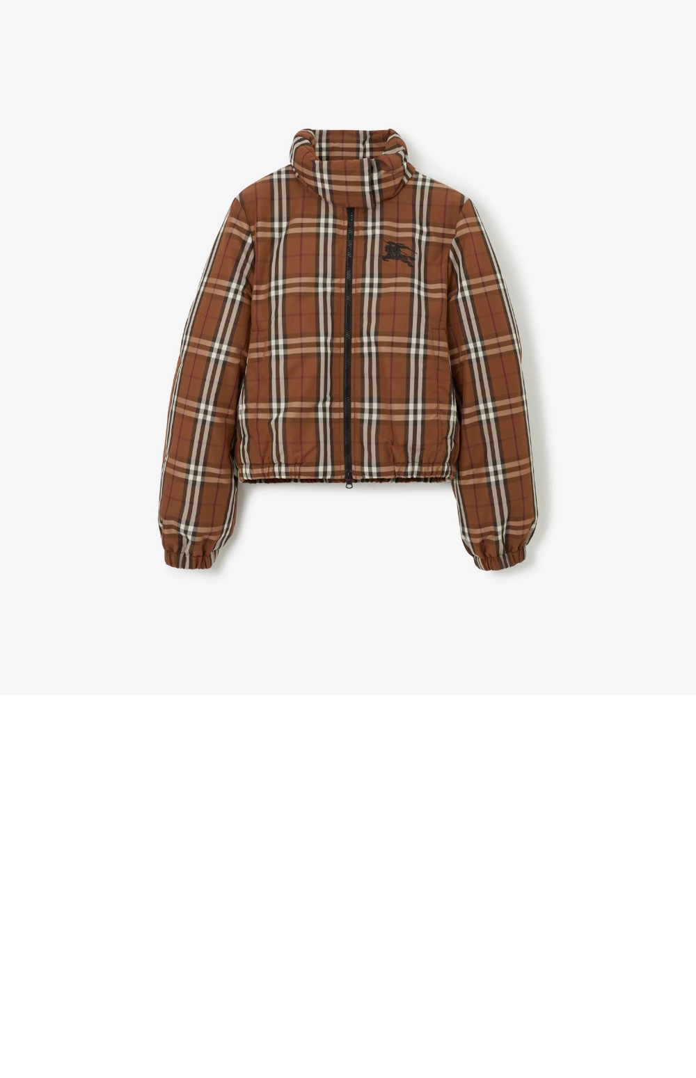 버버리 크롭 체크 나일론 퍼퍼 재킷