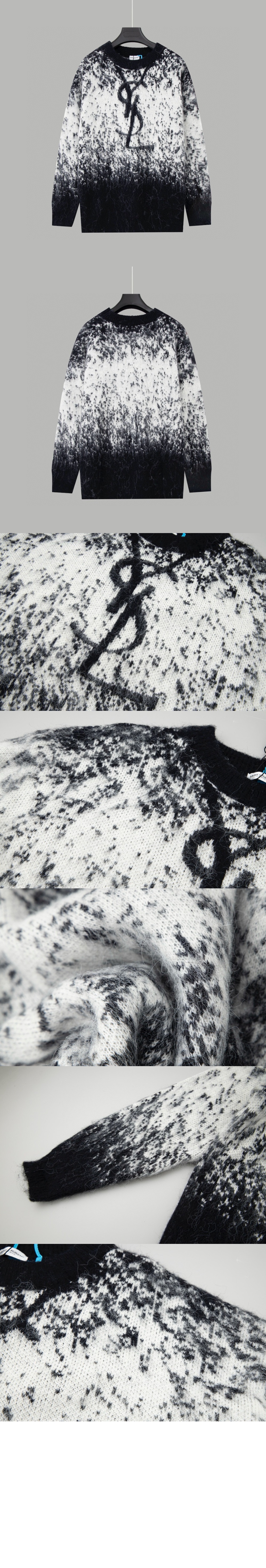 생로랑 프린트 니트 톱