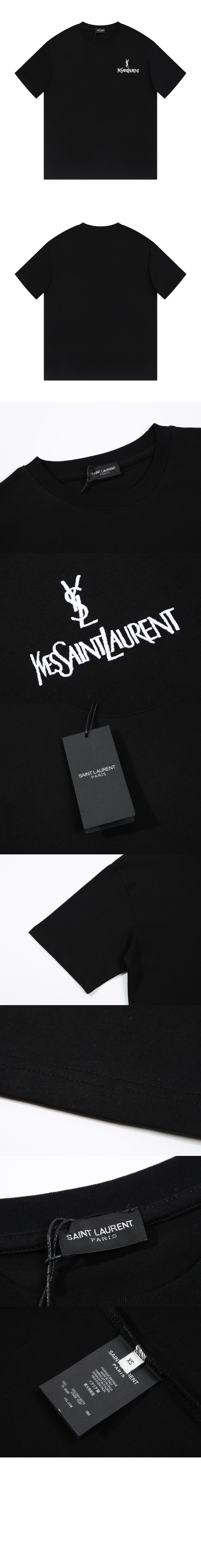 생로랑 로고 프린트 반팔