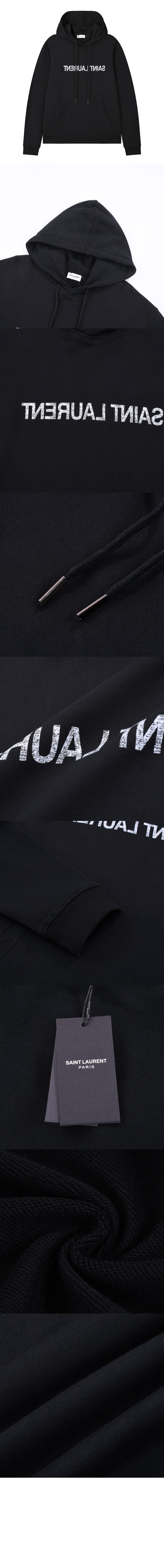 생로랑 로고 후드 긴팔