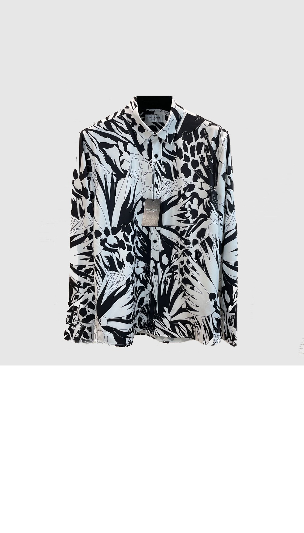 생로랑 로고 프린트 반팔