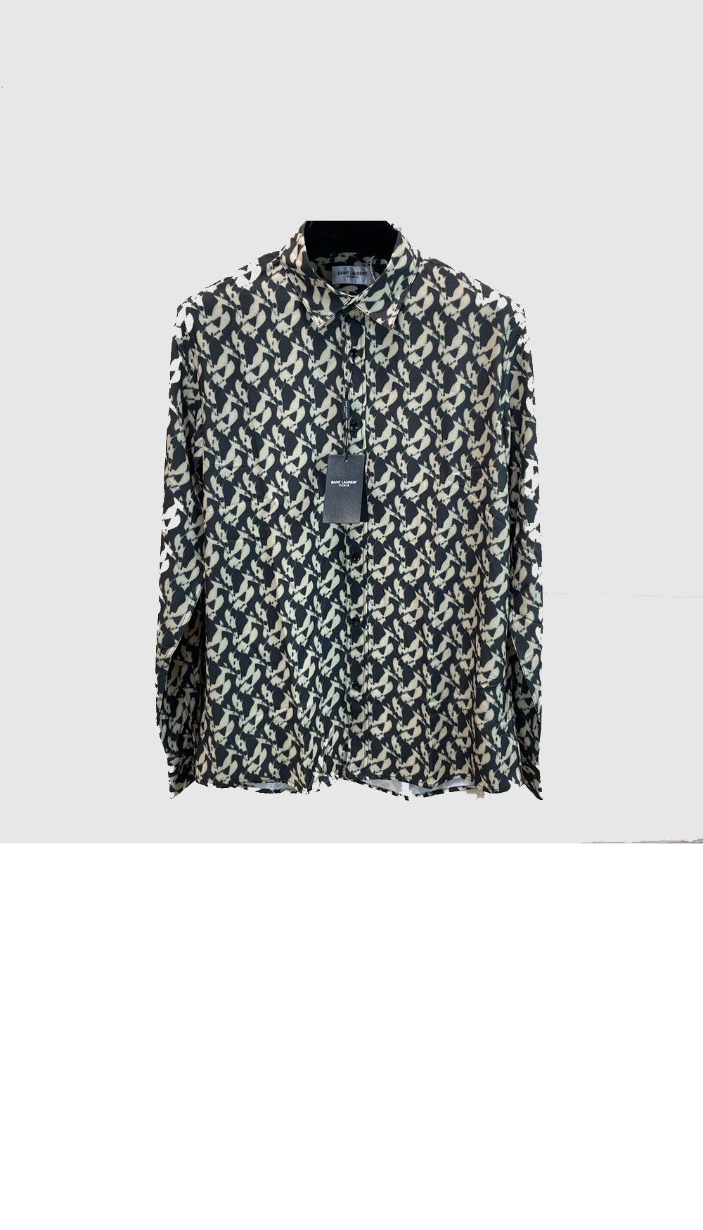 생로랑 로고 프린트 긴팔