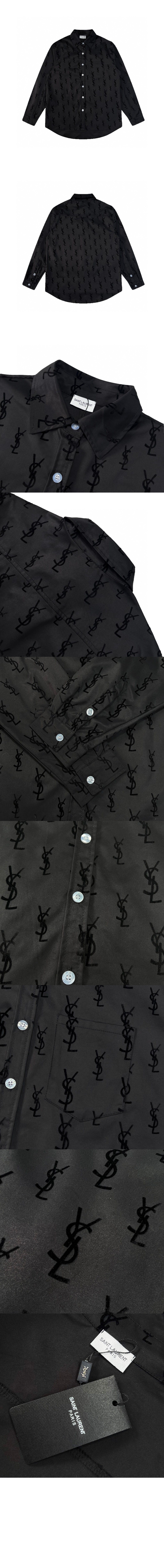 생로랑 로고 프린트 긴팔