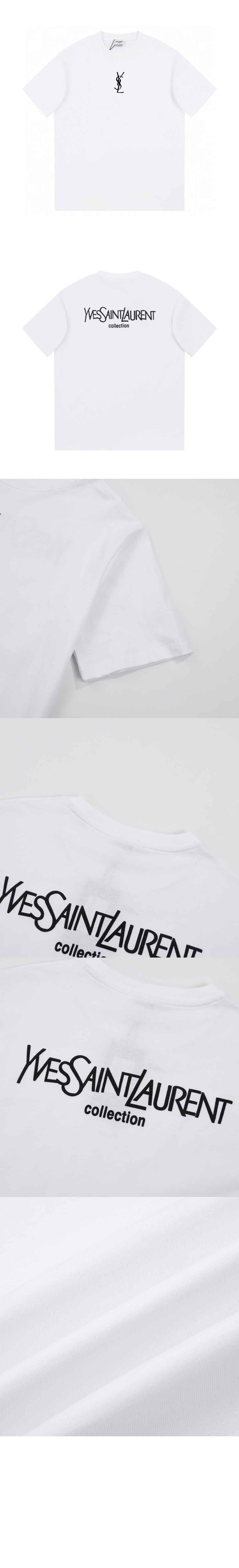 생로랑 로고 프린트 반팔