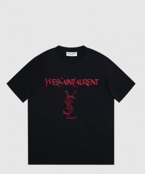 생로랑 로고 프린트 반팔