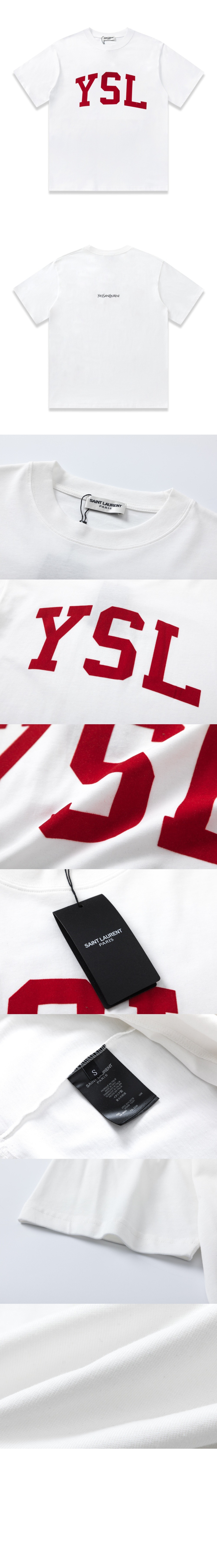 생로랑 로고 프린트 반팔