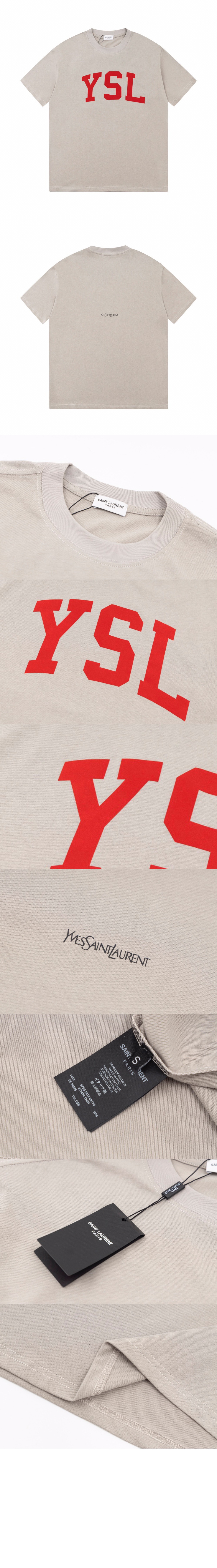 생로랑 로고 프린트 반팔