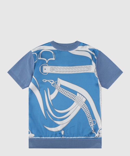 에르메스 로고 프린트 반팔