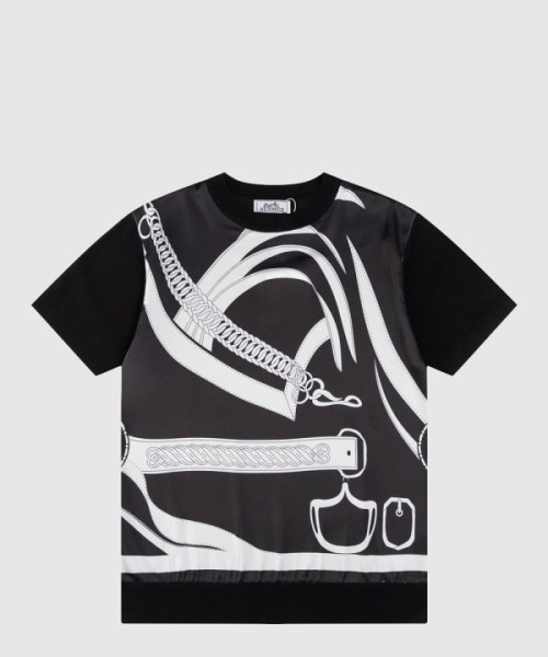 에르메스 로고 프린트 반팔