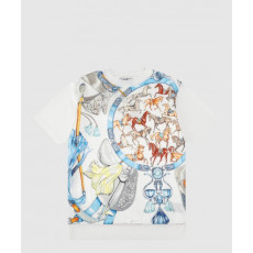 에르메스 로고 프린트 반팔