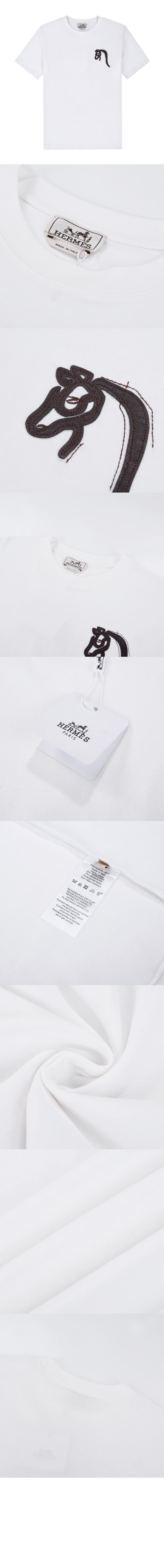 에르메스 로고 프린트 반팔