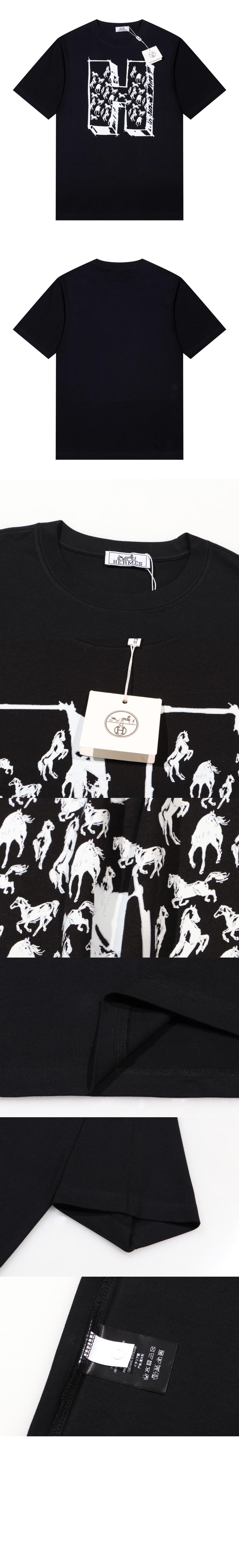 에르메스 로고 프린트 반팔