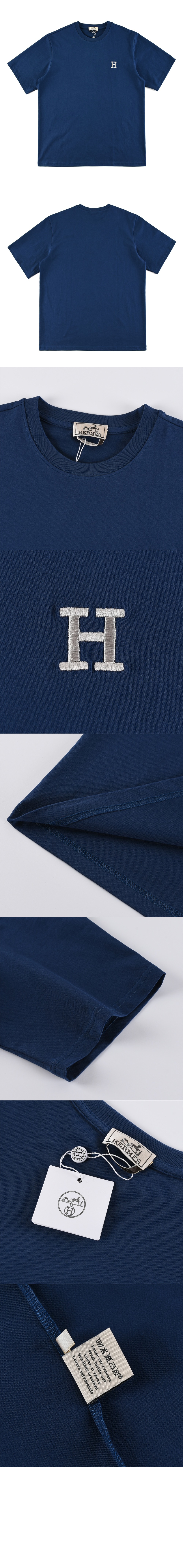 에르메스 로고 프린트 반팔