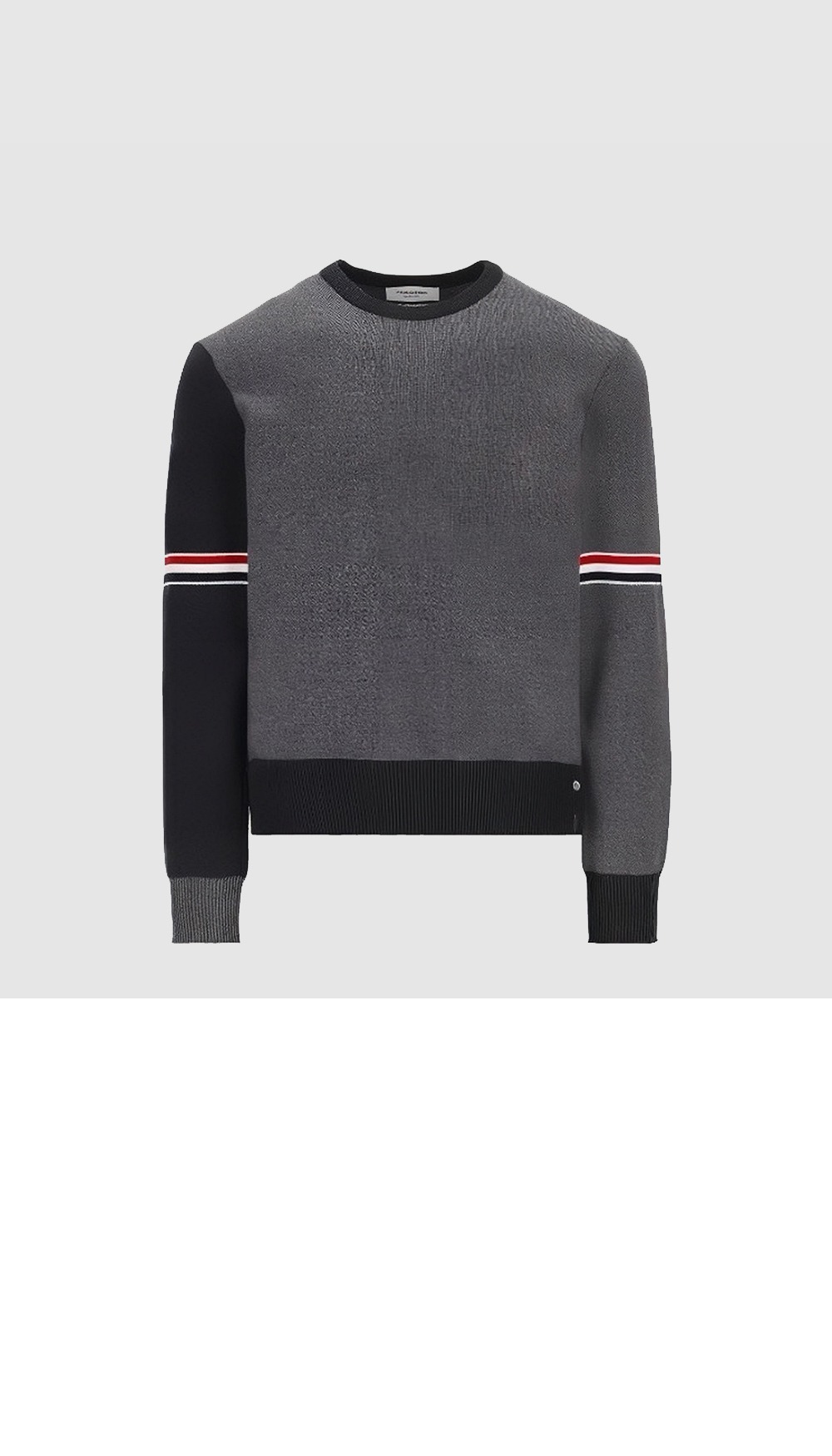 톰브라운 밀라노 스티치 바이컬러 크루넥 풀오버