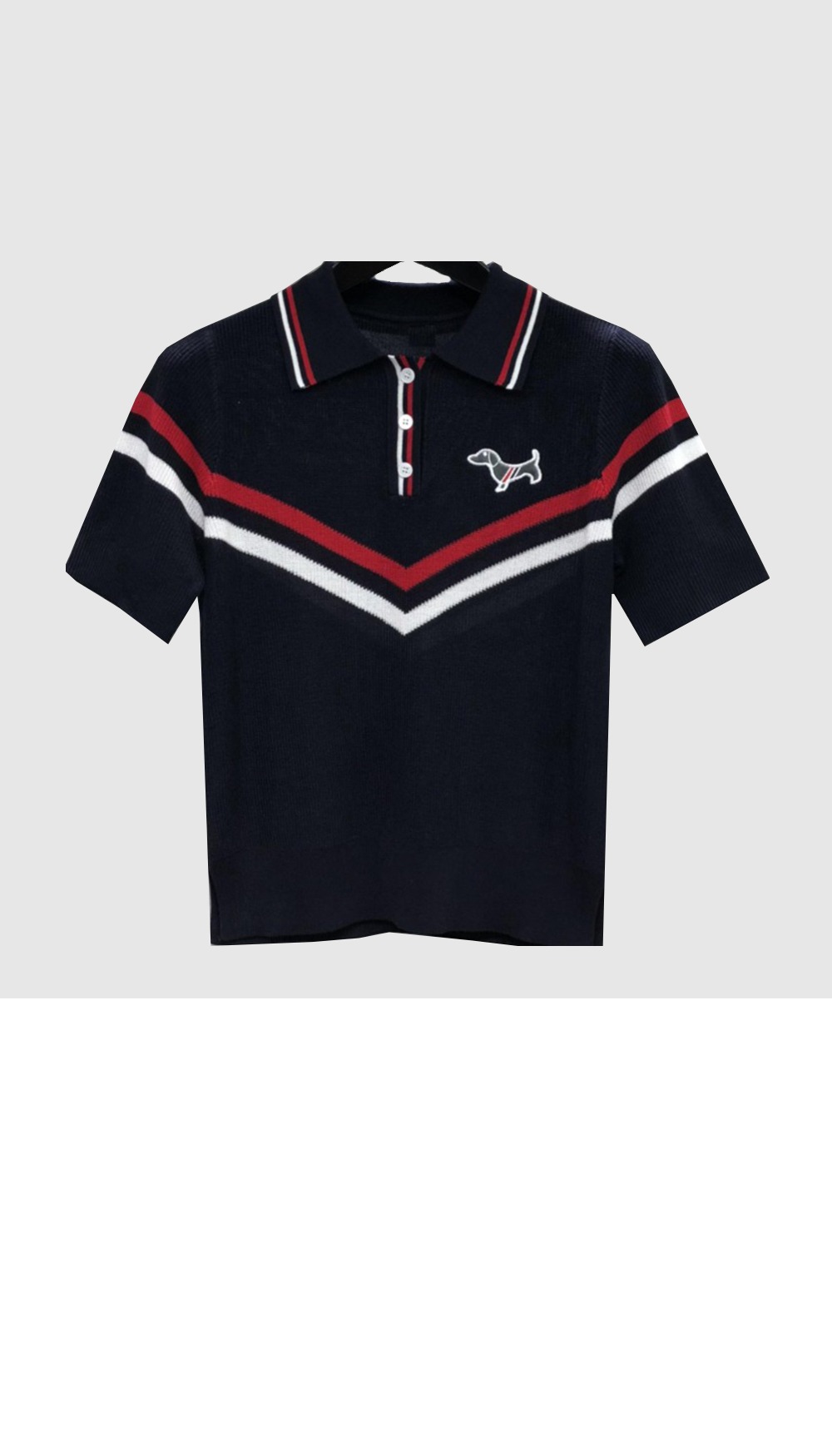 톰브라운 프린트 니트 톱