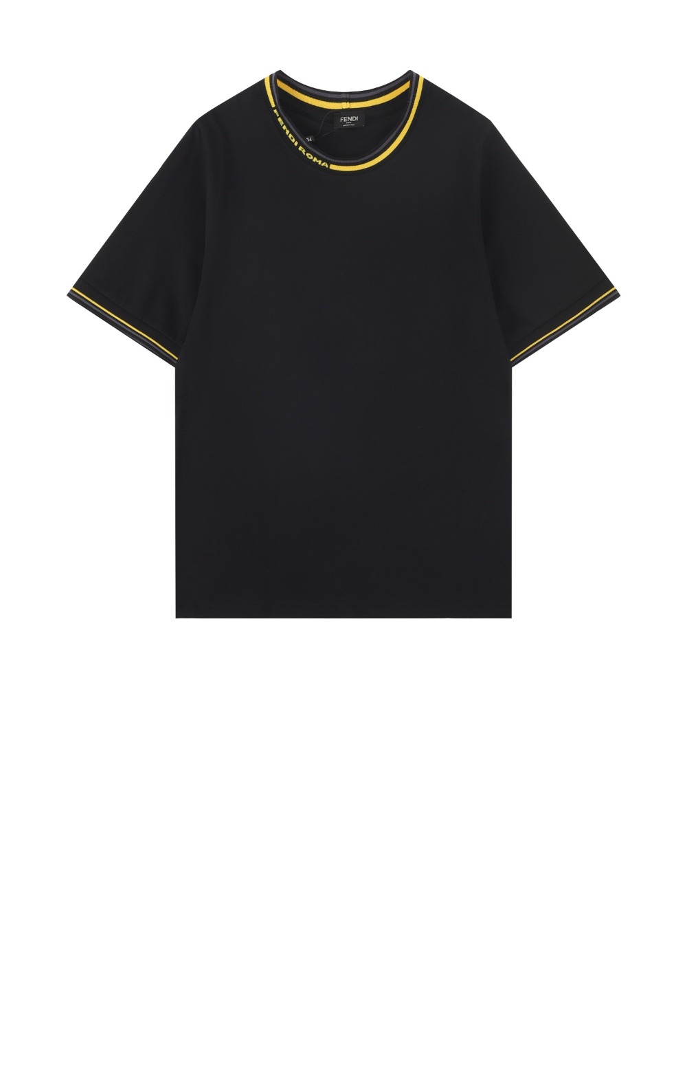펜디 콘트라스트 트리밍 로고넥 티셔츠
