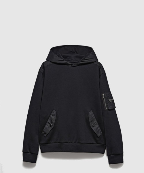 프라다 리사이클 나일론 후드 스웨트셔츠