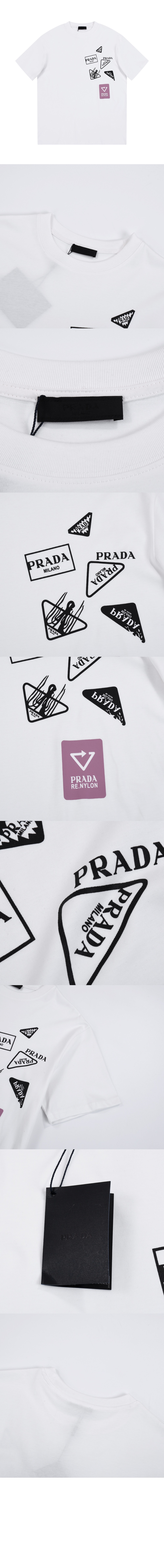 프라다 플라워 코튼 톱