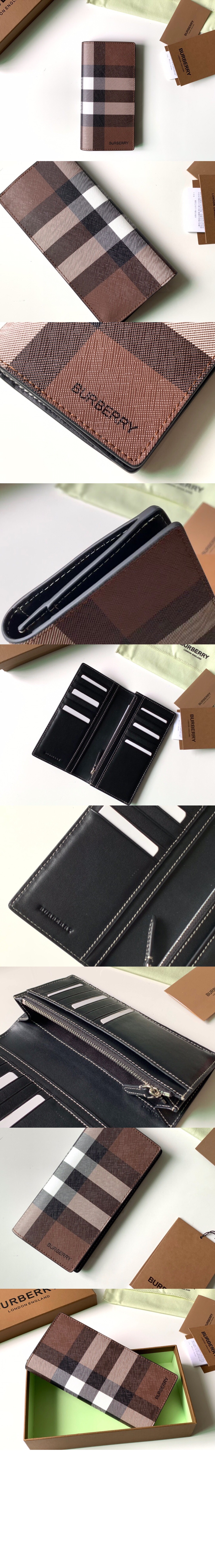 버버리 체크 E 캔버스 장지갑 80366701