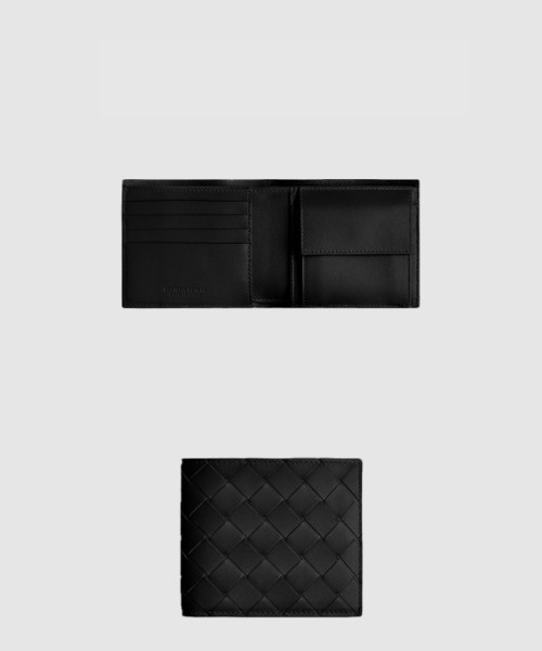 보테가베네타 동전 지갑을 갖춘 인트레치아토 폴더형 지갑 605722