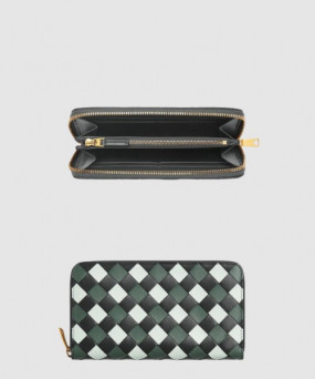 보테가베네타 소가죽 위빙 지퍼 지갑 742332