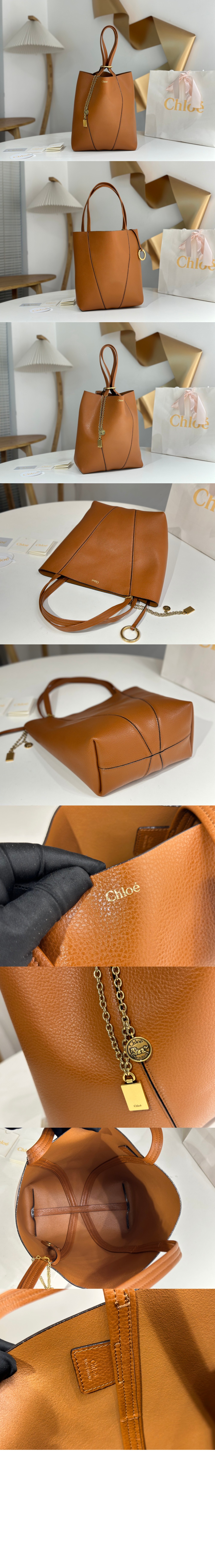 끌로에 그레인드 가죽 Chloé Spin 토트백 SS811