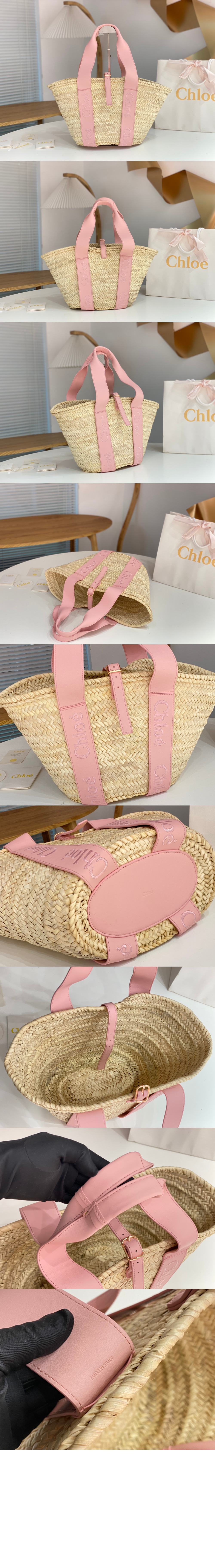 끌로에 숄더 밀짚백 SS303