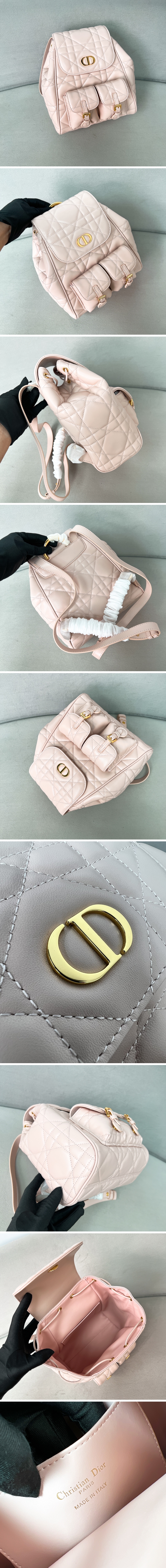 디올 카로 백팩 미디엄 핑크