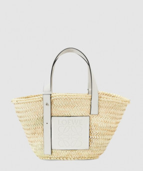 로에베 바스켓 백 - 라피아 & 카프스킨