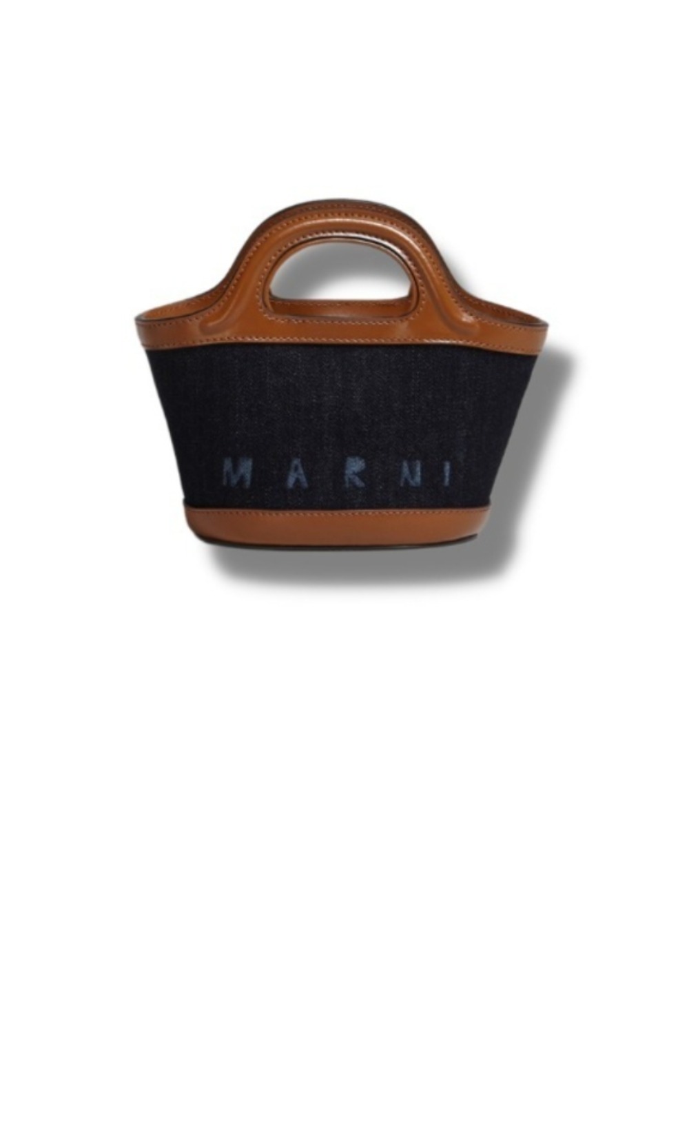 마르니 데님 앤 레더 트로피칼리아 버킷백 마이크로