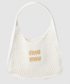 미우미우 우븐 패브릭 호보백 5BC116